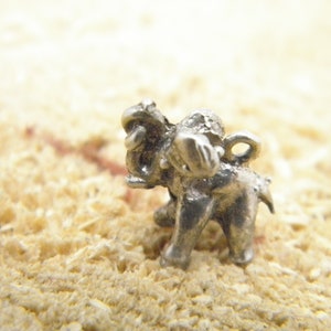 Antique / Vintage Sterling Silver Elephant Charm for Bracelet or Pendant