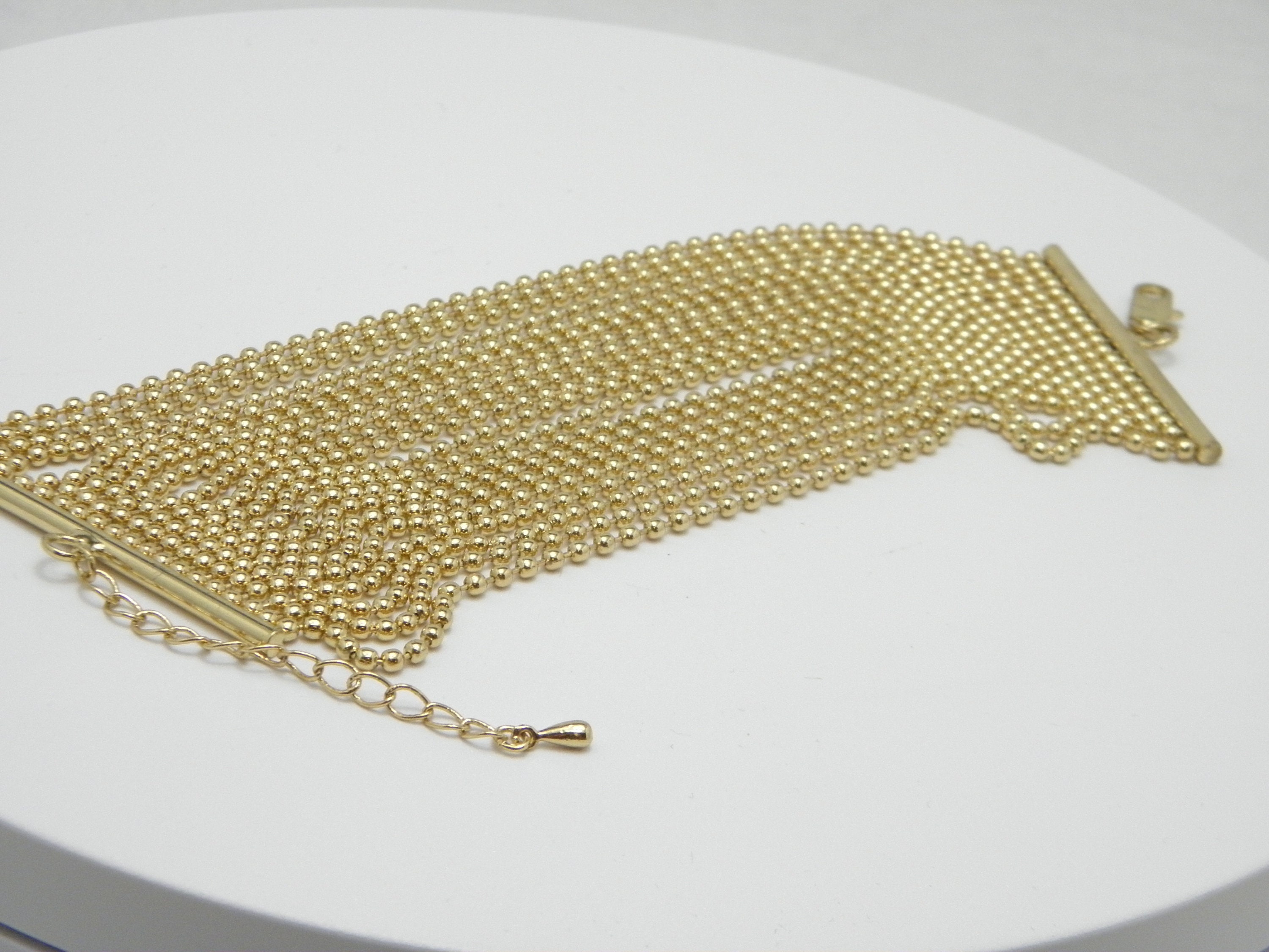 ヴィンテージ 9カラット ゴールド 19ストランド ポップコーン ラップ