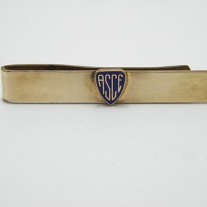 Vintage 10ct Gold GF ASCE Engineers Tie Slide Pin Clip Bar c1950