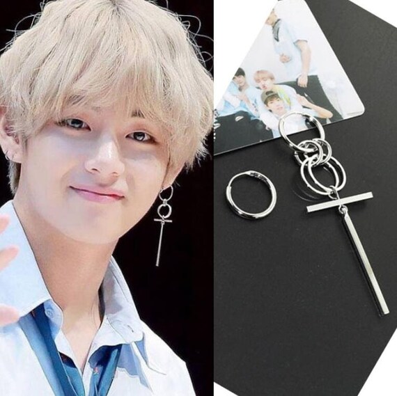 Punk Korean Fashion Kpop Hoop Earring Bts Earrings Korean Dangle Drop Earrings Minimalist Y2k Kpop Earrings Anniversary Gift Kpop Etsy UK