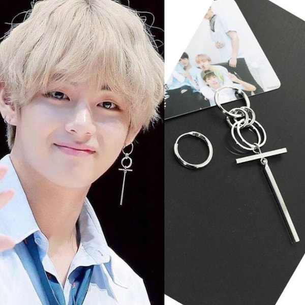 Boucles d'oreilles créoles Punk Korean Fashion Kpop, boucles d'oreilles bts, boucles d'oreilles pendantes et gouttes coréennes, boucles d'oreilles minimalistes y2k kpop, cadeau d'anniversaire, kpop