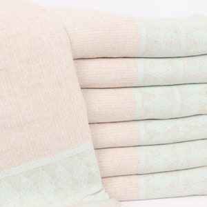 87&quot;x99&quot; Mint Linen Throw, Bachelorette Favor, Tablecloth, Throw Blanket, Custom Blanket, Kilim Design Throw, Aesthetic Blanket,