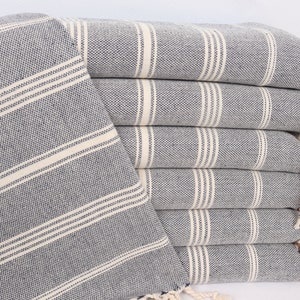 Wedding Gift, 24x38 Inches Navy Cotton Hand Towel, Turkish Hand Towel, Personalized Hand Towel, Striped Tea Towel, Bridal Party Gifts,