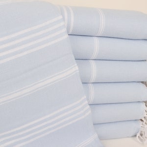 Bulk Gift For Coworkers,  Unique Gifts, Baby Blue Towel, Striped Towel, 40x71 Inches Pool Towel, Guest Towel, Sarong Towel,
