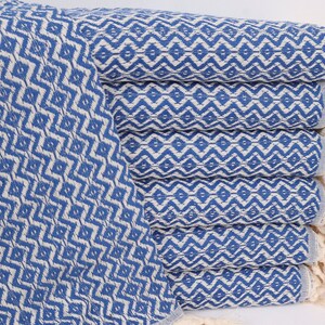 Kitchen Towel, Diamond Tea Towel, 18"x36" Sax Blue Cotton Tea Towel, Turkish Tea Towel, Monogram Hand Towel, Wedding Gift Ideas,