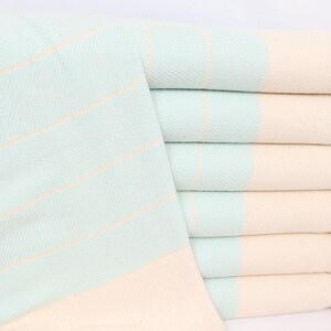 Personalized Gift, Small Bath Towels, Striped Hand Towel, 16x36 Inches Mint Cotton Tea Towel, Monogram Hand Towel, Gift For Bride,
