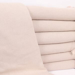 Woven Throw Blanket, 69x87 Inches Beige Cotton Blanket, Stonewashed Chevron Blanket, Bridesmaid Gifts, Personalized Blanket, Unique Gift,