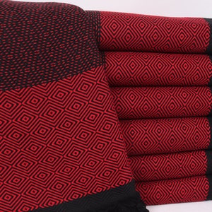 Boho Throw Blankets, 79x99 Inches Red Cotton Throw, Monogram Blanket, Diamond Throw, Throw Blanket Couch, Gift For The Home,