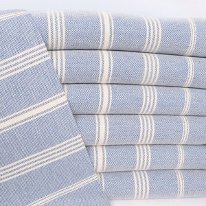 Turkse theedoek, gepersonaliseerde geschenken, huwelijkscadeau, gestreepte handdoek, 24 x 38 inch saxofoon blauwe katoenen handdoek, verjaardagscadeau,