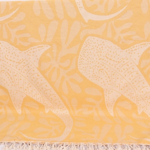 Decorative Blanket, 91"x99" Mustard Cotton Blanket, Bachelorette Gifts, Boho Throw Blankets, Whale Design Blanket, Home Gift,