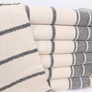 Striped Hand Towel, Monogram Hand Towel, Personalized Gifts, 20x40 Inches Navy Linen Tea Towel, Small Bath Towels, Custom Tea Towel,