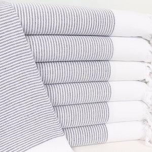Monogram Hand Towel, Turkish Towel Hand Towel, Turkish Tea Towel, 18x40 Inches Navy Cotton Hand Towel, Striped Hand Towel, Birthday Gift,