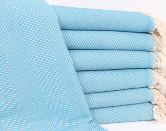 Coperta intrecciata, bomboniere, copriletto, coperta a zig zag, coperta in cotone turchese 67x83 pollici, copriletto Quenn,