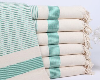 Turkish Beach Towel, Embroidered Beach Towel, Green Towel, Polka Dot Towel, 40x71 Inches Gift for Him, Tablecloth Towel, Hotel Towel,
