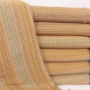 87x89 Inches Mustard Cotton Blanket, Throw Blanket Couch, Housewarming Gift, Colorful Diamond Blanket, Woven Throw Blanket, Bachelor Gift,