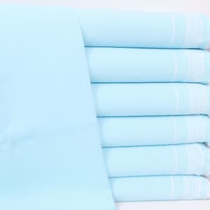 56x91 Inches Light Blue Cotton Blanket, Custom Blanket, Custom Wedding Gifts, Bachelorette Gifts, Striped Blanket, Gift For Mom,