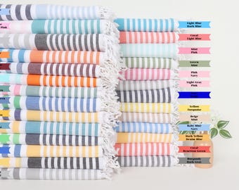 Striped Towel, Home Decor Gifts, Bridesmaid Gift, Baby Boy Gift, Bath Towel, 36"x67" Cotton Towel, Memorial Gift,