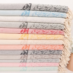 Personalized Hand Towel, Turkish Hand Towel, Monogram Hand Towel, Carretta Patterned Dish Towel, 18&quot;x36&quot; Cotton Dish Towel,