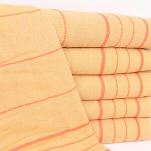 Bachelorette Gifts, 79x99 Inches Mustard Cotton Throw, Bridal Gifts, Housewarming Gift, Striped Throw, Turkish Blanket, Organic Throw,