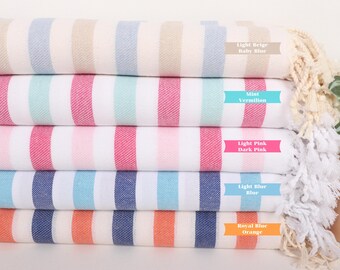 Personalized Gifts, Gift For Him, Bachelor Gifts, 40"x71" Cotton Towel, Valentines Day Gift, Striped Towel, Bachelorette Party Favor,