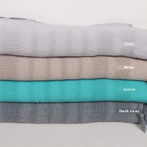Stonewashed Striped Throw, Monogram Blanket, 67&quot;x95&quot; Cotton Throw, Wedding Favors, Bedspread, Best Friend Gift Ideas,