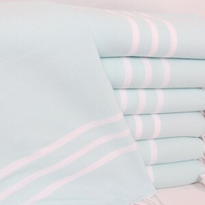 Personalized Gift, Striped Hand Towel, 20"x40" Mint Cotton Hand Towel, Small Bath Towels, Monogram Hand Towel, Home Decor Towel,