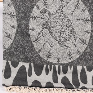Couverture personnalisée, jeté de lit pour canapé, couverture motif tortue, couverture décorative, couverture en coton noir de 79 x 99 po., cadeaux personnalisés,