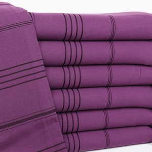 Turkish Towel, Turkish Beach Towel Personalized, Dark Purple Towel, Striped Towel, 40x71 Inches Bachelor/Bachelorette Party Favors,