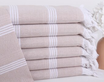 Bachelorette Party Favors, Turkish Towel Beach, Bachelorette Party Gifts Bridesmaids, 30x69 Inches Beige Cotton Towel, Home Gift,