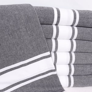 Personalized Kitchen Towel, Bathroom Towels, Monogram Hand Towel, 24x36 Inches Black Cotton Hand Towel, Striped Hand Towel,