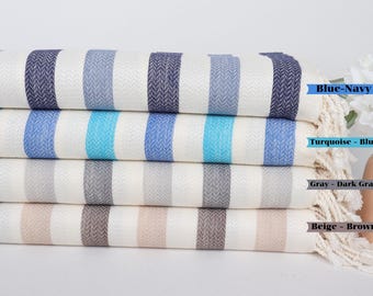 40"x67" Cotton Towel, Bath Towel, Striped Towel, Personalized Turkish Towel, Housewarming Gift, Gift Towel, Wedding Day Gift For Bride,