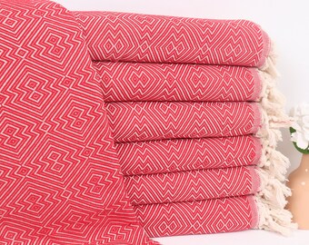 Tablecloth, Bachelorette Gifts, Monogram Blanket, Diamond Throw, 79x91 Inches Red Cotton Throw, Customized Throw Blankets,