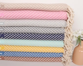 Bachelorette Party Gifts, 40"x69" Cotton Towel, Turkish Bath Towel, Handmade Gift, Striped Towel, Valentines Day Gift For Him,