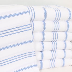 24&quot;x40&quot; Blue Cotton Dish Towel, Personalized Gift, Turkish Tea Towel, Striped Hand Towel, Wedding Gift, Wedding Gifts Towel,