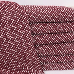 Herringbone Throw, Custom Blanket, 67x75 Inches Burgundy Cotton Throw, Bachelorette Party Favors, Wedding Favors, Baby Boy Gift,