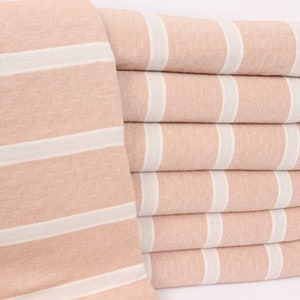 Custom Blanket, Striped Blanket, Monogram Blanket, Turkish Blanket, 83x95 Inches Milky Brown-Light Gray Cotton Blanket, Wedding Gift Ideas,