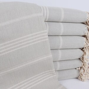 Boyfriend Gift, Personalized Turkish Towel, 40x67 Inches Light Gray Cotton Towel, Personalized Gift, Valentines Day Gift,