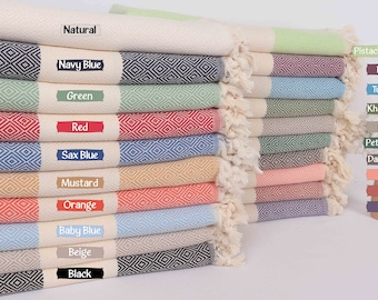 Bridal Shower Gift, Custom Wedding Favor, Turkish Cotton Towel, Housewarming Present, Soft Hand Towel, Modern Kitchen Decor