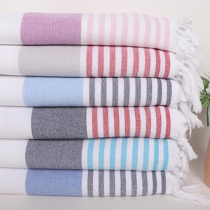 36&quot;x67&quot; Cotton Towel, Bachelorette Party Decorations, Striped Terry Towel, Personalized Turkish Towel, Custom Gift, Cute Beach Towel,