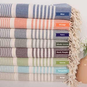 Bachelorette Party Favors, Striped Towel, Monogrammed Beach Towel, Bridesmaid Gift, 38&quot;x67&quot; Cotton Towel, Custom Name Towel,