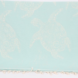 71x93 Inches Mint Cotton Throw, Bridal Shower Gift, Carretta Patterned Throw, Monogram Blanket, Turkish Blanket, Wedding Gift,
