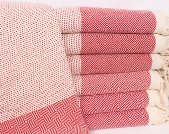 Bachelorette Gifts, Personalized Blanket, 79"x103" Red Cotton Blanket, Diamond Blanket, Woven Blanket, Bachelor Gift,