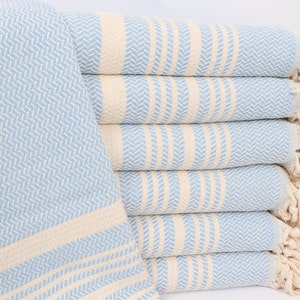 Small Bath Towels, Monogram Kitchen Towel, 18x40 Inches Baby Blue Cotton Hand Towel, Monogrammed Hand Towel, Striped Hand Towel,
