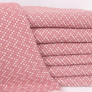 Herringbone Blanket, Decorative Blanket, Turkish Blanket, Wedding Favors, 67x75 Inches Dusty Rose Cotton Blanket, Mother Of The Groom Gift,