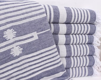 Couch Decke, Benutzerdefinierte Decke, Überwurf-Decke, 60 "x 83" Navy Baumwolldecke, Gemusterte Decke, Gewebte Decke, Ästhetische Decke,