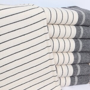 Kitchen Towel, Monogram Hand Towel, 22x40 Inches Cream Cotton Tea Towel, Striped Tea Towel, Turkish Tea Towel, Grandma Gift,