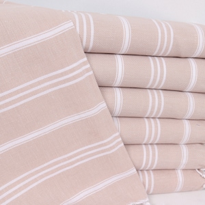 Personalized Kitchen Towel, 24x40 Inches Beige Cotton Hand Towel, Striped Hand Towel, Custom Hand Towel, Monogram Hand Towel,