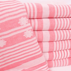 152 x 213 cm rosa bomullsfilt, monogramfilt, boho-filtar, mönstrad filt, inflyttningspresent, möhippa-dekorationer