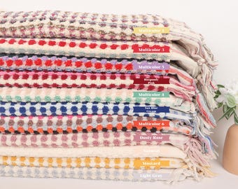 Turkish Towel Hand Towel, Personalized Gifts, Turkish Tea Towel, Pom Pom Hand Towel, 20"x40" Cotton Hand Towel, Bachelor Party Gifts,