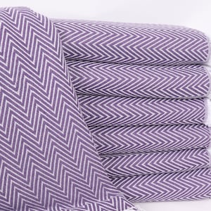 79x95 Inches Purple Cotton Blanket, Chevron Blanket, Bridesmaid Gifts, Personalized Gifts, Bachelorette Party Favors, Sofa Cover,